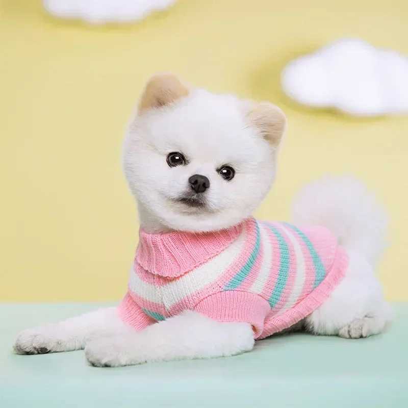 Fashionable dog sweater Wool Knitted Cat Clothes Twolegged Multicolor Lapel Casual Pet Sweater Luxury Dog Clothes Pet Clothes C251009