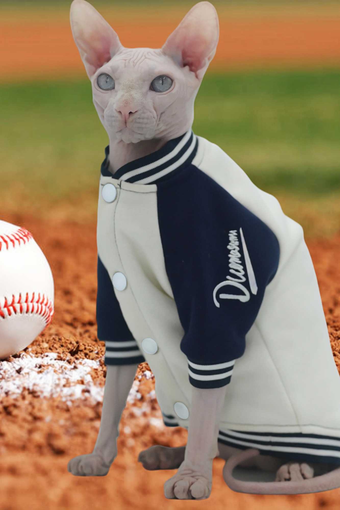 Super Soft Cat Baseball Shirt for Winter Featuring Sphynx Devon Cornish and Kitten Breeds C251009