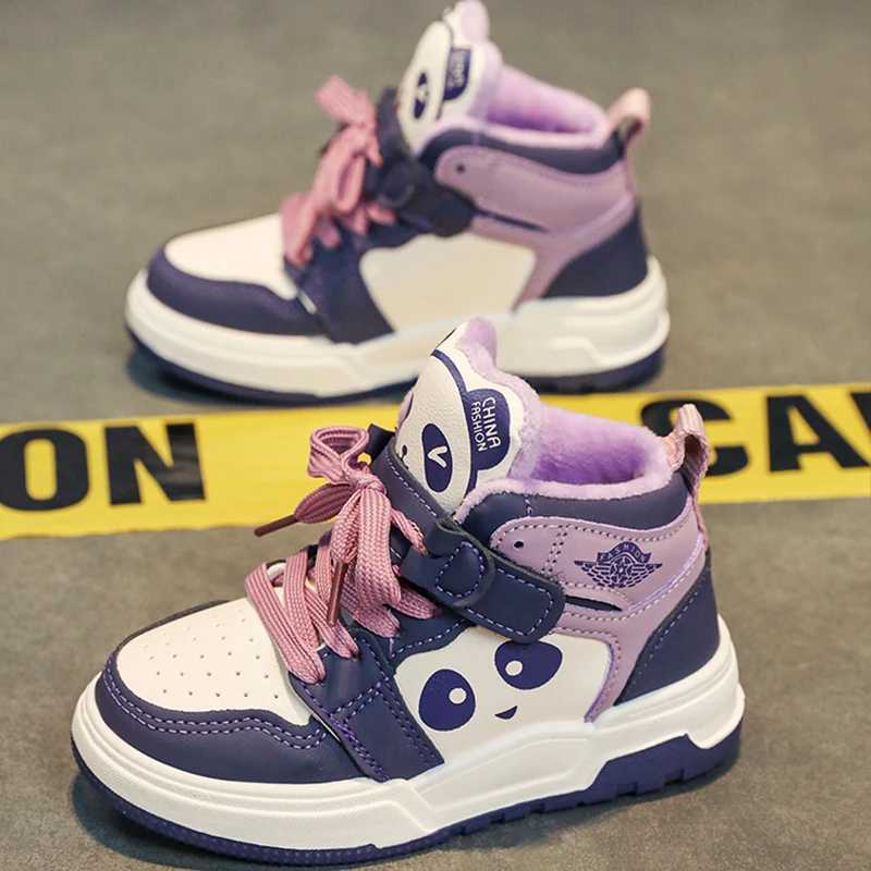 2025 High Quality Children Board Shoes High Cut Outdoor Fashion Flat Sports Shoes Warm Lightweight Thick Soled Kids Casual Shoes J251027