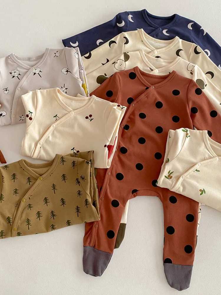 Unisex Baby LongSleeve Footed Romper Clothing for Spring Autumn Boys Girls Cute Print Daily Casual Romper Outdoor Wear C251009