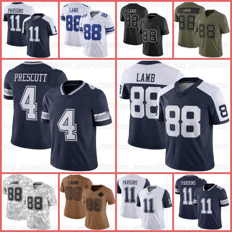 CeeDee Lamb George Pickens Dak Prescott Football Jersey 17 Brandon Aubrey Emmitt Smith Jaydon Blue Javonte Williams Rashan Gary DeMarvion Overshown