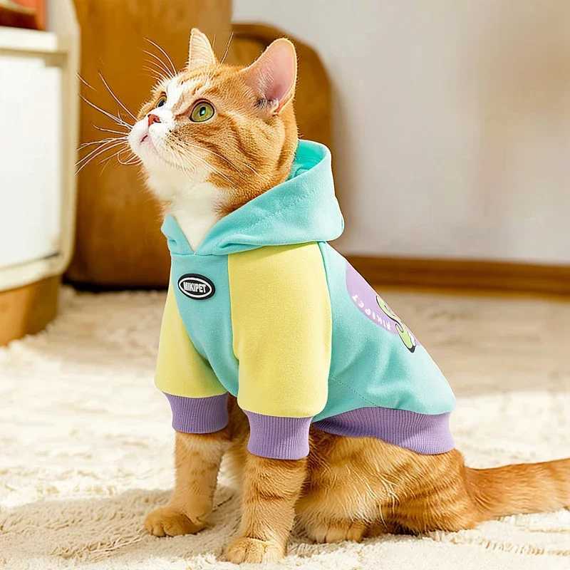 Cat Clothes Autumn and Winter Style German Ragdoll American Shorthair Silver Gradient Pet Clothing Winter Cat Warm Hooded Clouth C251009