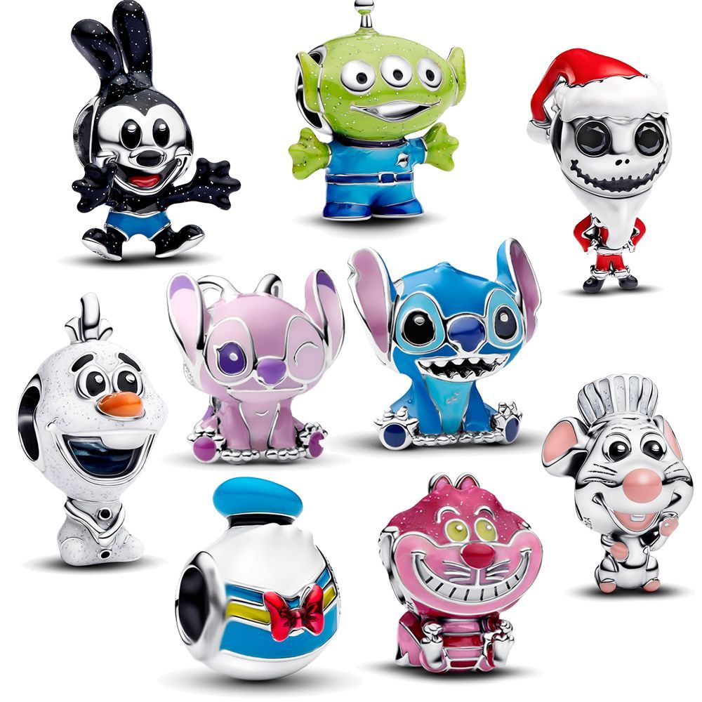 S925 Silver Bracelet Snake Bone Chain New Product Three Eyed Snow Monster Jewelry Pendant DIY Accessories Beads