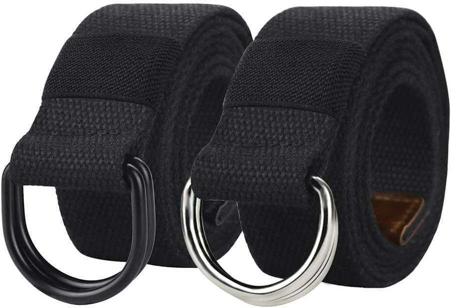 Black Belt MenMilitary Canvas Web Belts for Men DoubLE D Ring W251009