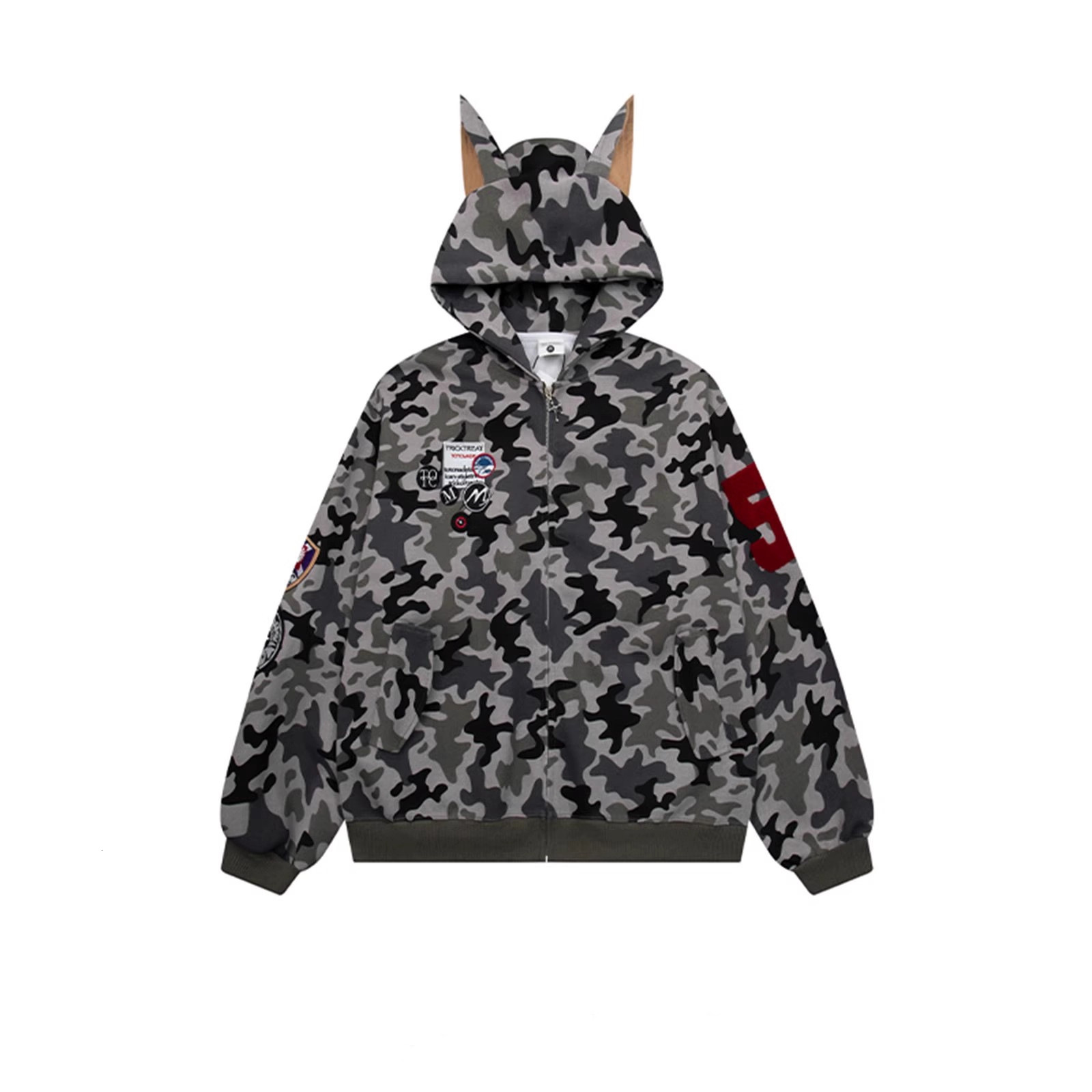 Designer Shirt Unique American Style Heavy Medal Designer Hoodie Embroidery Camouflage Hooded Sweatshirt Unisex Design High Street New Jacket Trend