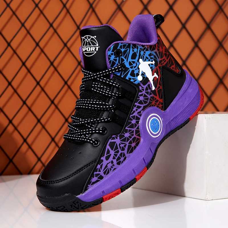 HKDQ Kids Basketball Shoes High Top Platform Original Designer Sneakers Kid Comfortable Leather NonSlip Childrens Sports Shoes W251114