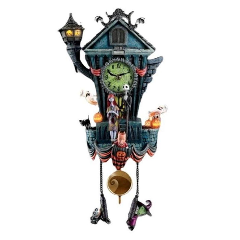Other Home Decor Halloween Wall Clock Nightmare Cuckoo Tim Burton s The Night Mare Before Christmas Ornaments Pendulum Jack Sally 78159183l
