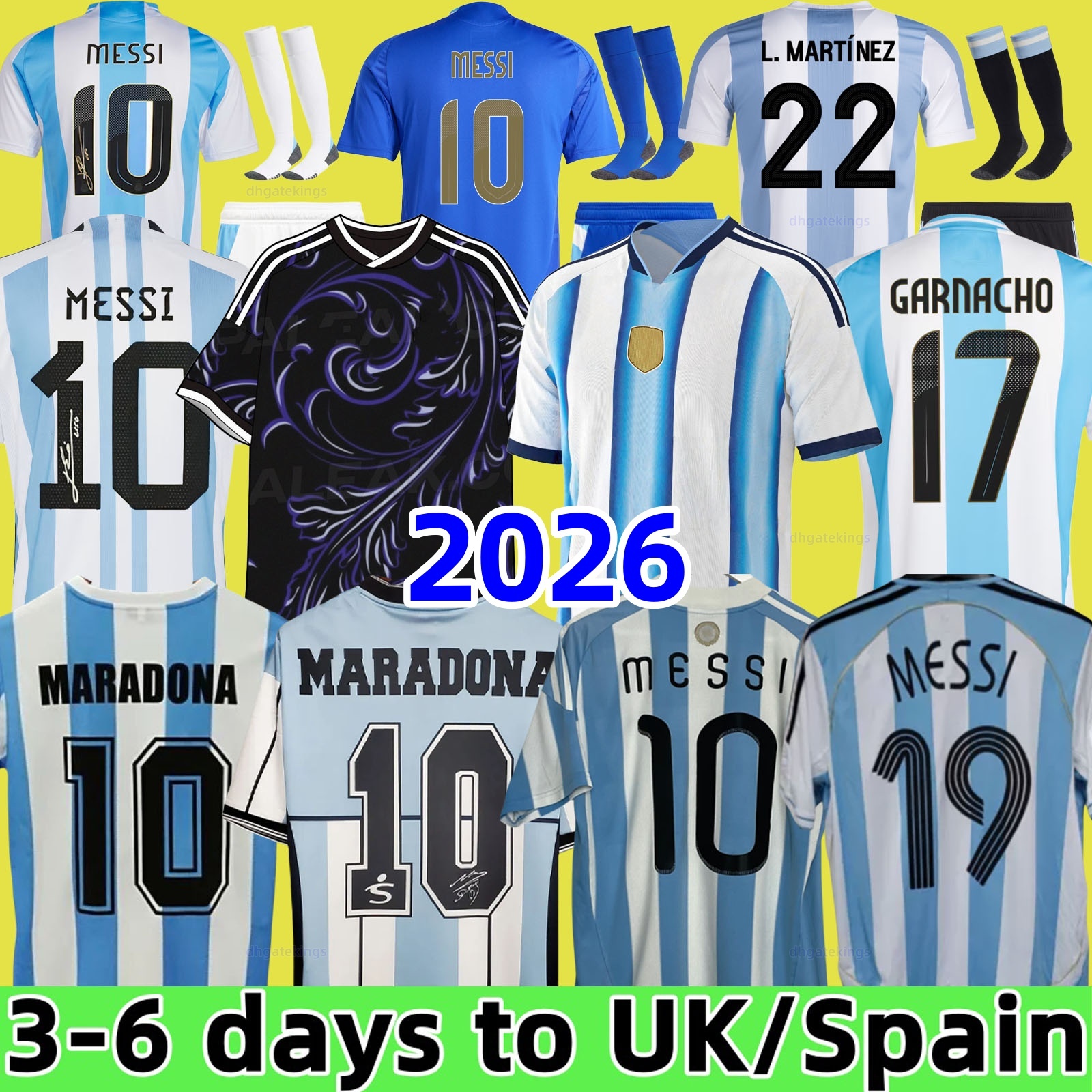 Argentina 2026 World Cup Home Soccer Jerseys MESSIS 50th 2025 3 Star Fans Player Version MAC ALLISTER DYBALA DI MARIA MARTINEZ DE PAUL Men Kids kit Football Shirts