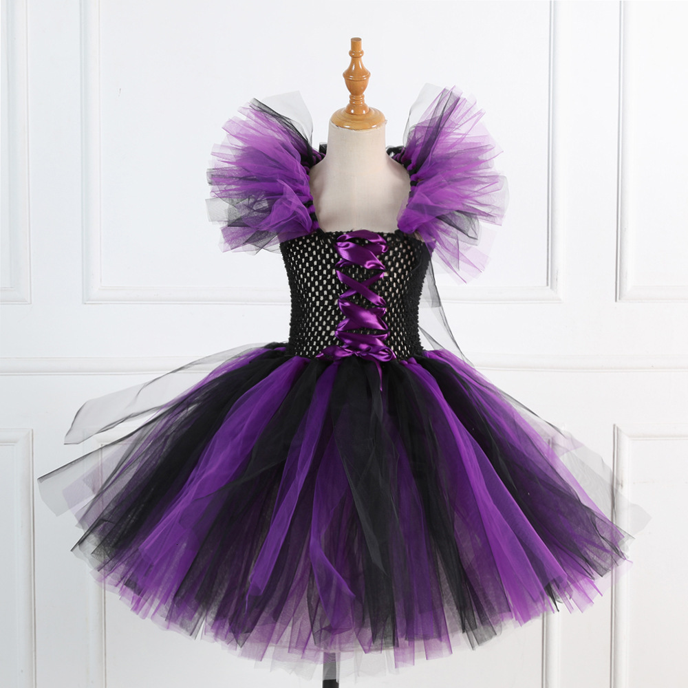 Halloween Childrens Witch Costume Puffy Skirt Girls Masquerade Tutu Skirt Performance Costume Girls Party Toddler Kids Pumpkin Carnival Evening Dresse