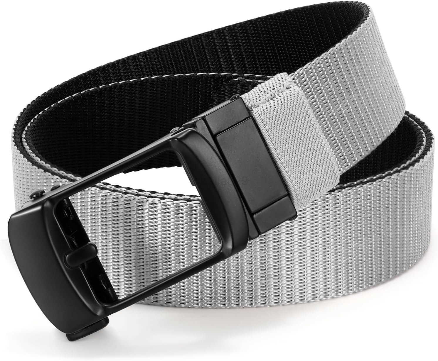 Mens Nylon Ratchet Belt ReversibLEWeb Casual Belt for Jeans Pants Men Belt 2 In 1 Belt AblackGrey W251009