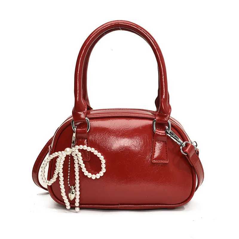 Red Wens Handbag 2025 New Summer Crossbody Bag Soft PU Leather Casual Single Oder Bag with Zipper Closure1 D251009