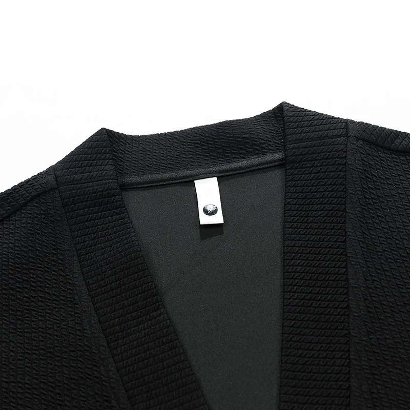 Cardigan Sweater Korean Vintage Zipper Jacket Oversize Black Loose Male Business Simple Plus Size 6XL 7XL 8XL 2501008