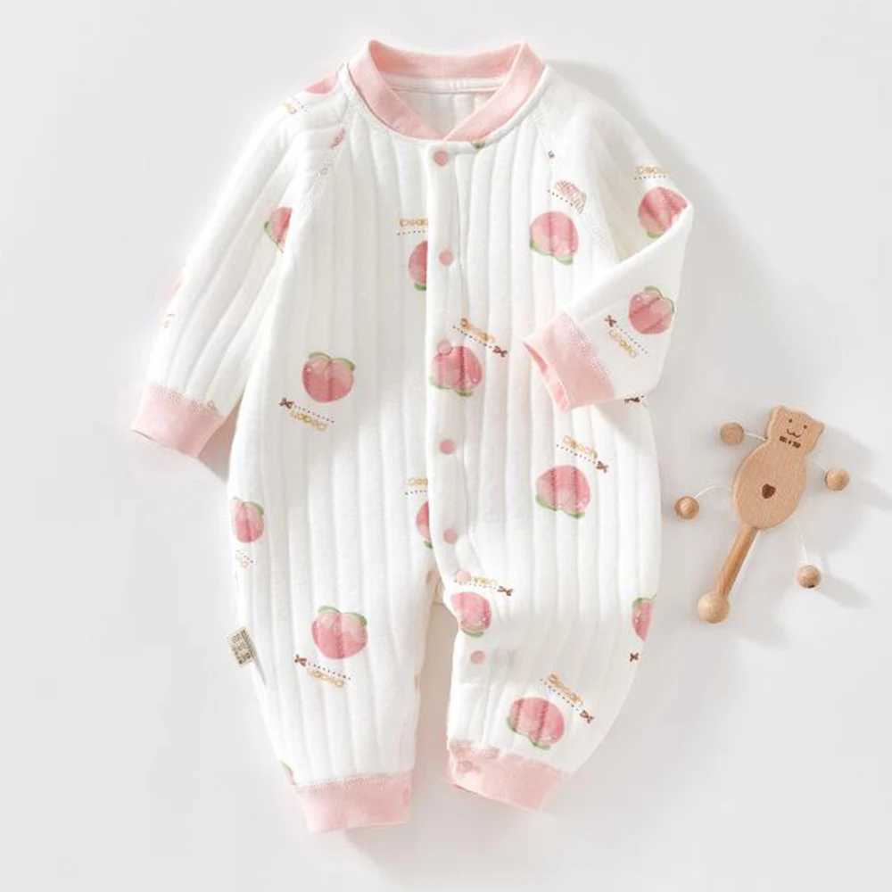 Baby Rompers For Boys Quilted Warm Spring Autumn Winter Newborn Baby Clothes First Birthday Baby Onesie For Girls C251009