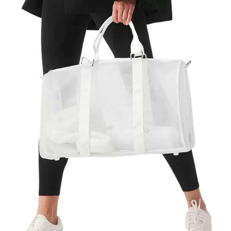 Transparent Mesh Travel Large Capacity Shoulder Crossbody Yoga Fitness Storage Luggage Sports Bag Women B5