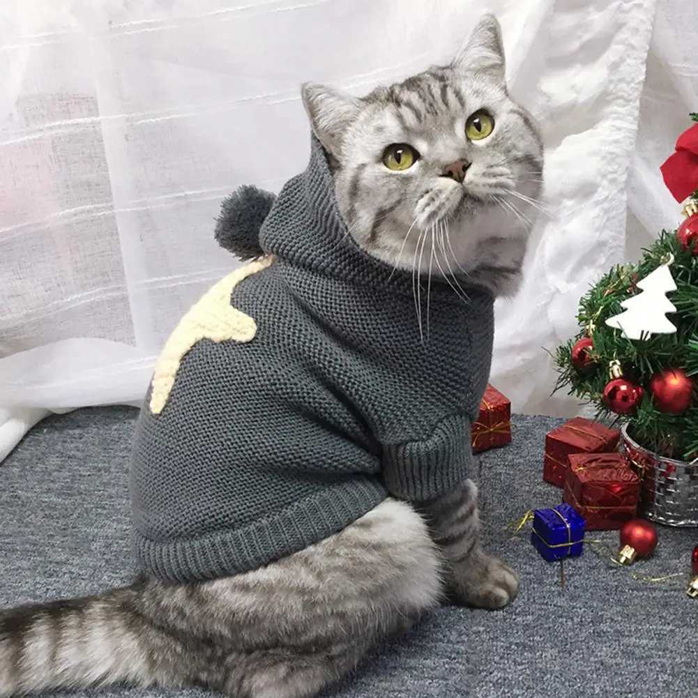 Christmas Cat Sweater Winter Warm Twoleg Pet Costume For Cats High Collar Knitted Kitten Hoodies Sweatshirts for Dog Cat Coat C251009