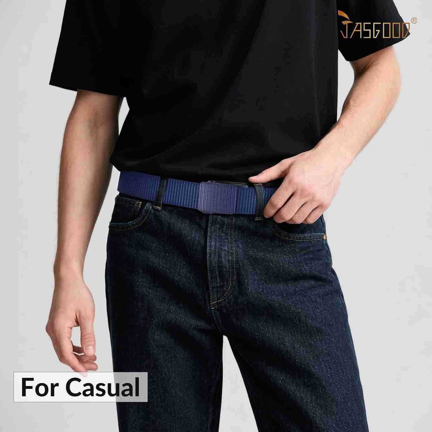 Mens Ratchet BeltHeavyDuty Nylon Web Work Belt with Automatic NoHoLE for Jeans W251009