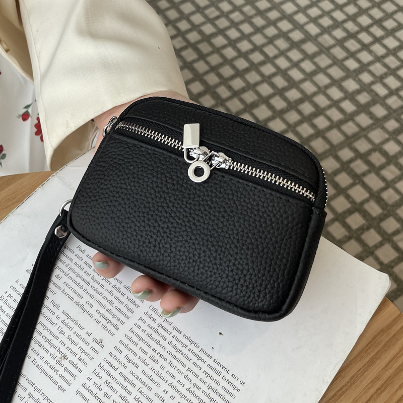 2025 New Designer Bag Genuine Leather Mini Wallet for Luxury bag Women Cowhide Coin Purse Double Zipper Storage Bag Multifunctional Handbag