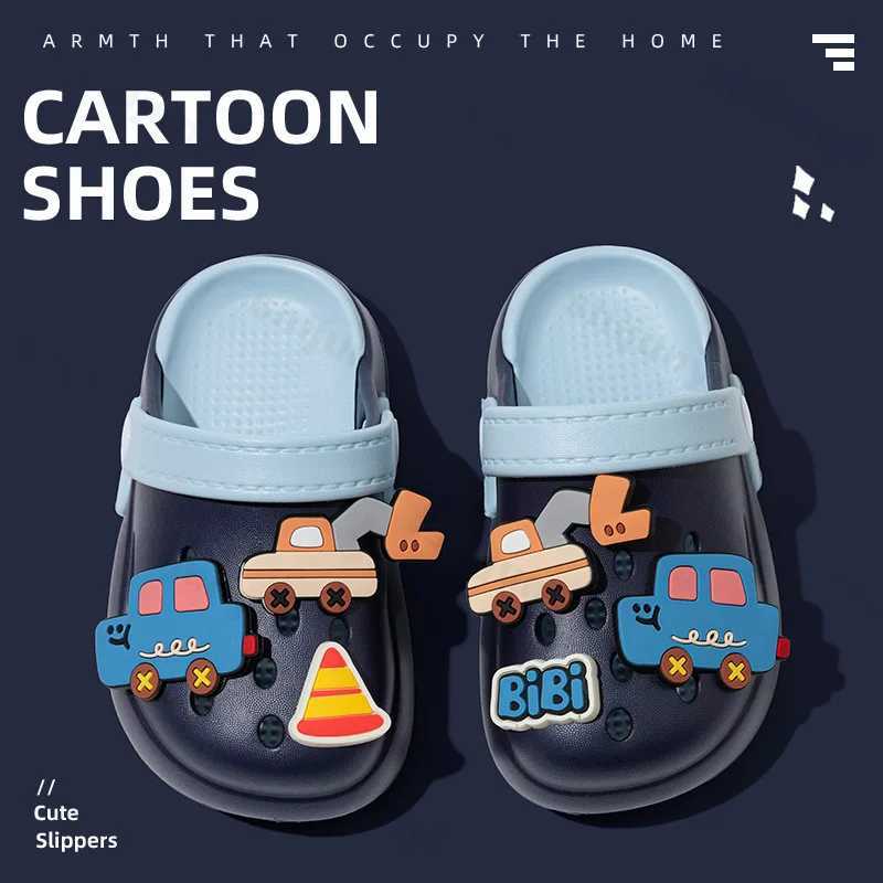 Summer Childrens Slippers Cartoon Car Boys Girls Outdoor Beach Shoes Fashion Comfortable EVA Clogs Kids Toddler Garden Sandals J251027