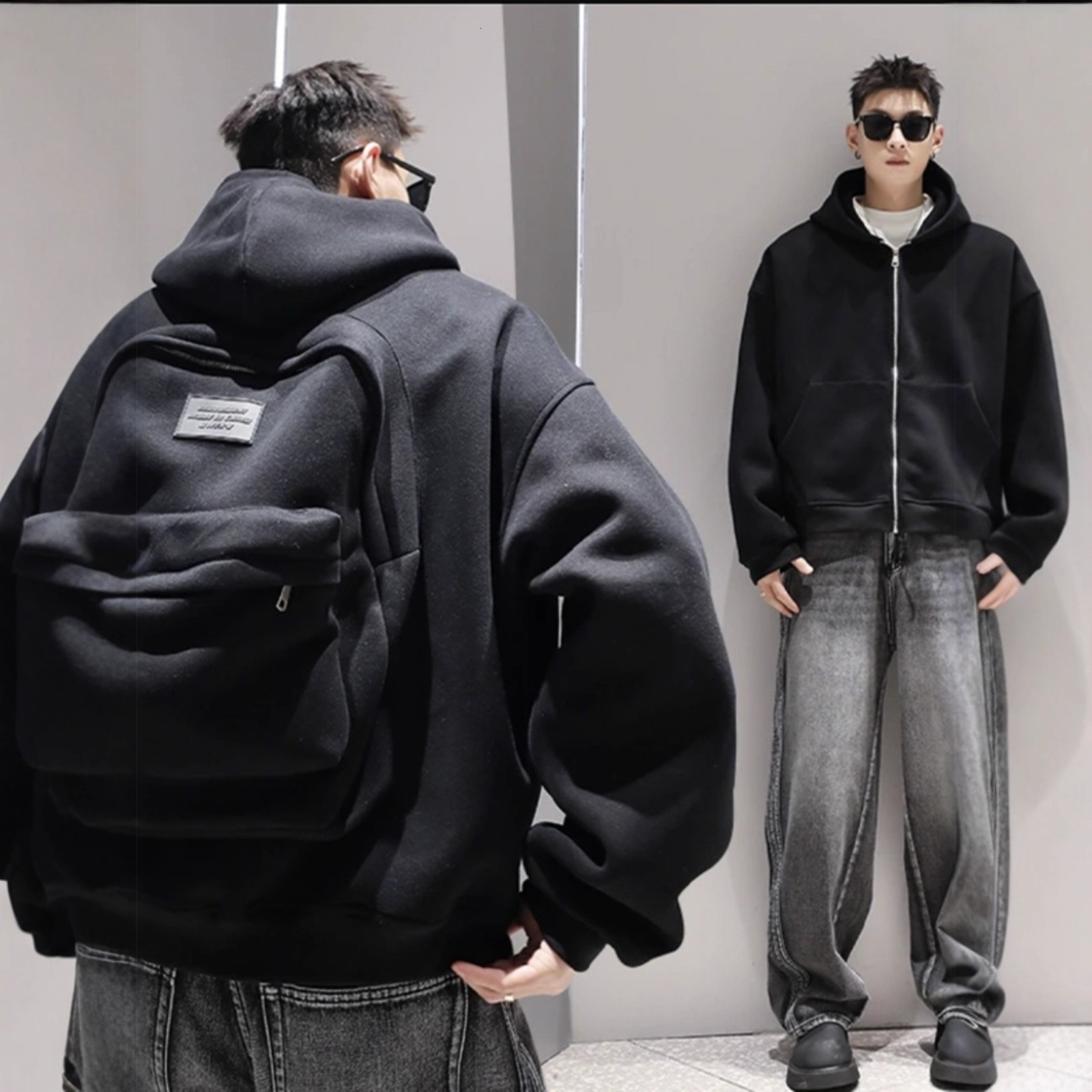 2025 New American Style Trendy 3D Backpack Hooded Designer Shirt Cardigan Sweatshirt Men Spring Niche Design Designer Hoodie Zipper Jacket