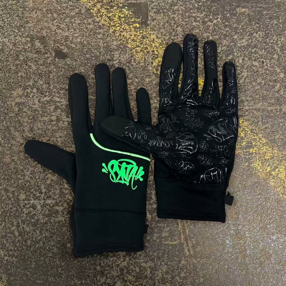 Five Fingers Gloves Synawrold Five Fingers Gloves For Women And Men Luxury Designer No Trace Gloves-Black Reflection Reflective Gloves