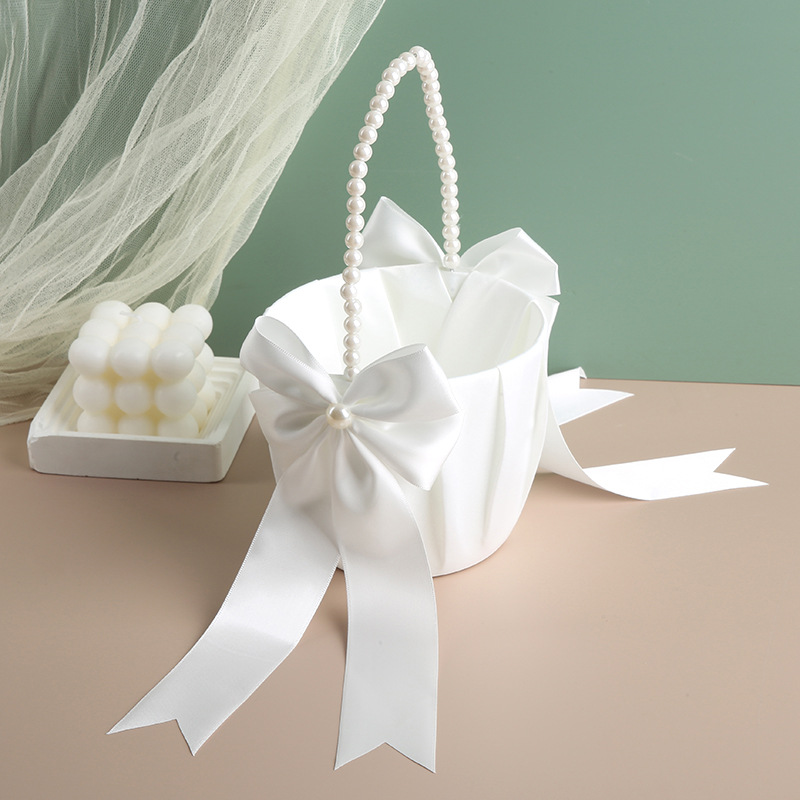 Ivory Flower Girl Basket And Ring Bearer Pillow Accessories Bride To Be Bachelorette Party Supplies Wedding Day Decor Lg0419 Youmaidress