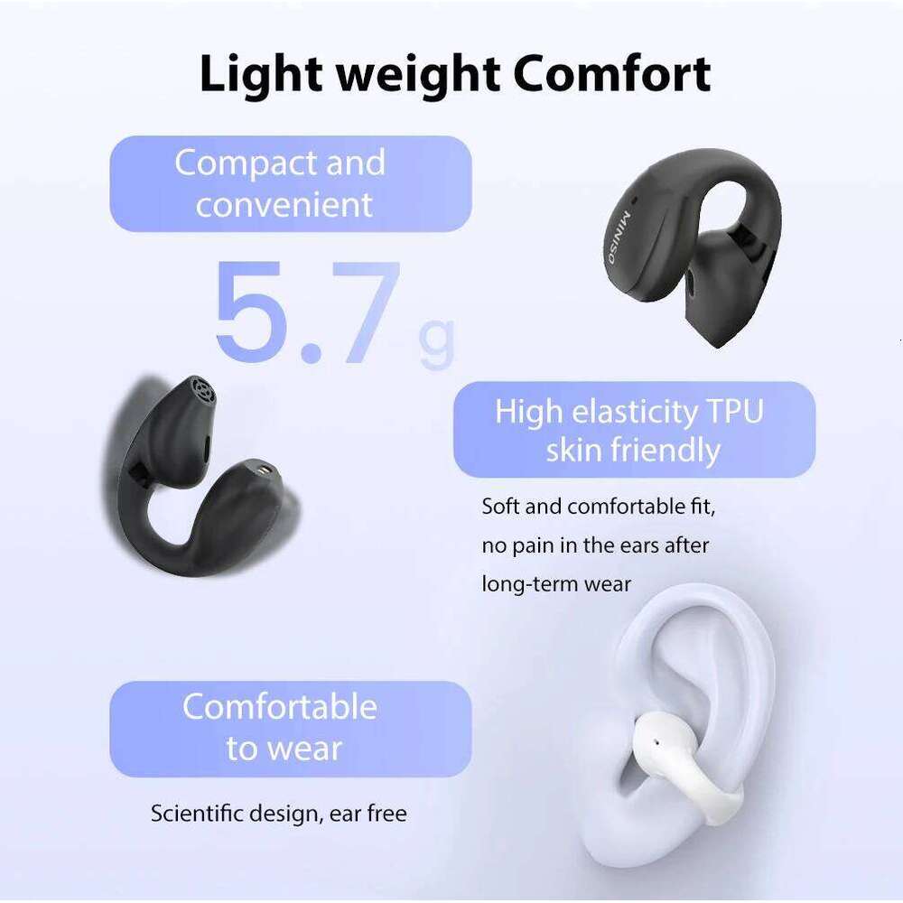 MINISO X OWS Bluetooth Earphones True Wireless Headphones With Mic Button Control Noise Reduction Earhooks Waterproof He