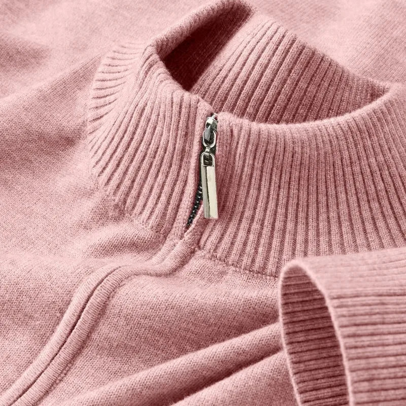 Men Turtlenecks Cardigan Half Zip Pullover Sweaters Knit Solid Color Long Sleeved Polo Sweater Male Casual Daily Warm Coats 2501008