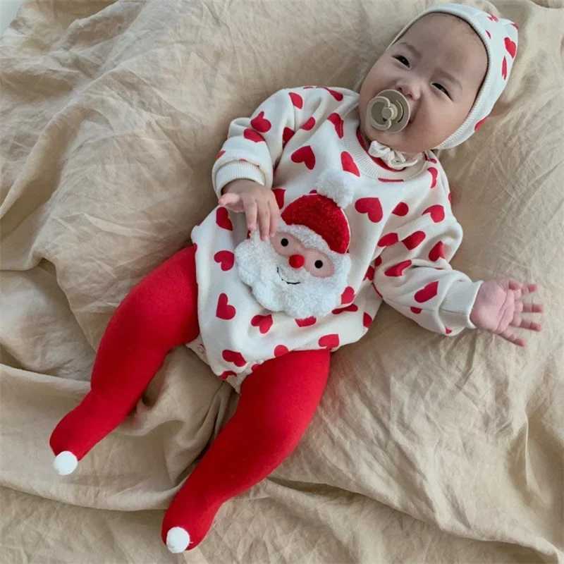 Christmas Baby Girls Boys Clothes Romper Jumpsuits Lovely Santa Claus Soft Onesie Bodysuit Cotton Baby Pullover Toddler Outfits C251009