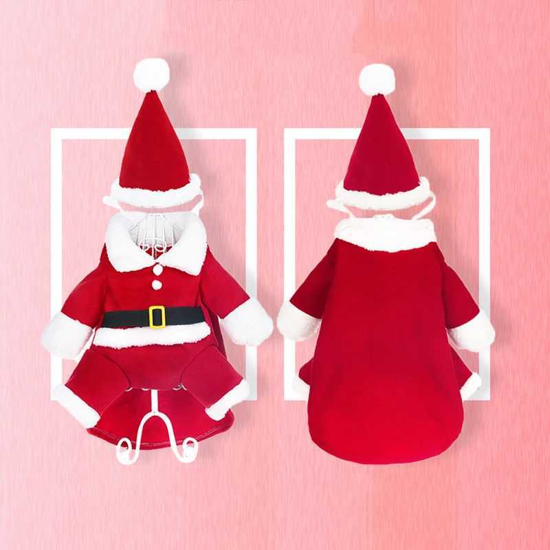 Warm Cat Clothes Funny Cosplay Kitten Christmas Costumes For Small Dogs Cats Santa Claus Outfits Pet New Year Party Costumes C251009