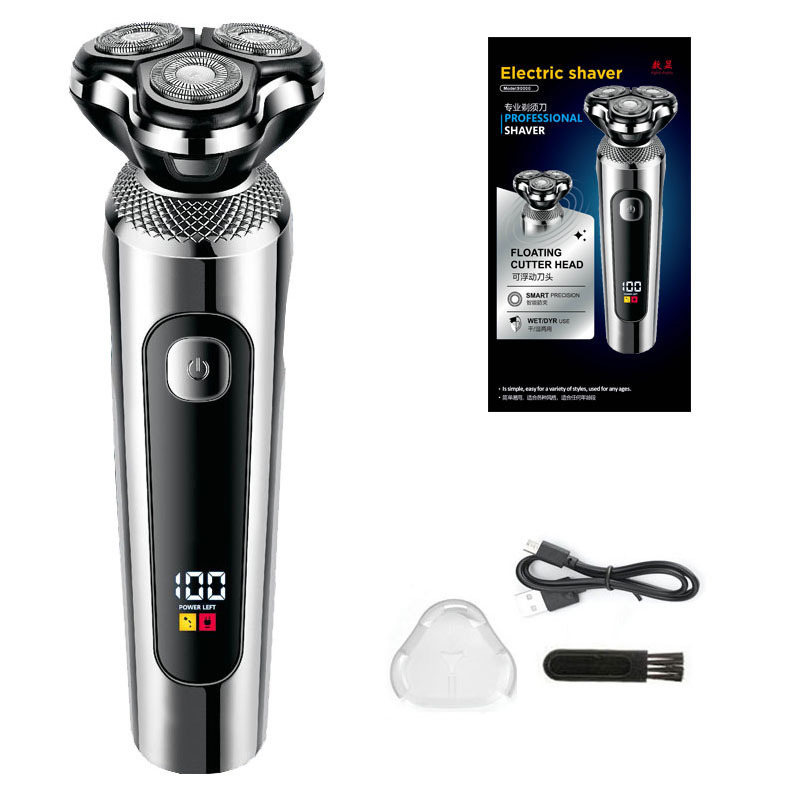 9000 Digital Display Shaving Razor - USB Charging - Full Body Water Wash - Multi-functional Four-in-One Electric Beard Shaver Z250402