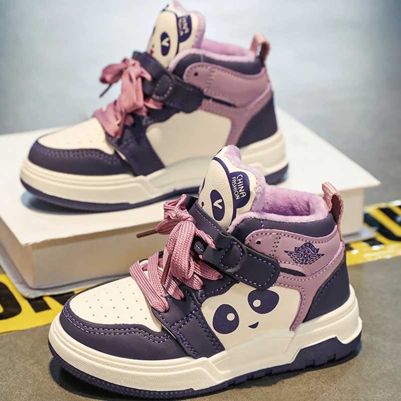 2025 High Quality Children Board Shoes High Cut Outdoor Fashion Flat Sports Shoes Warm Lightweight Thick Soled Kids Casual Shoes J251027