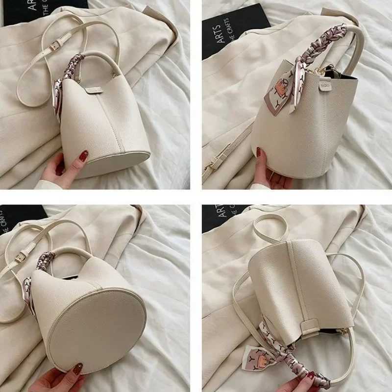 2024 New Versatile Handbag Wen Texture 1 Bag Summer Simple Korean Versi Tie Ribbs eshoder Package Crossbody Bags D251009
