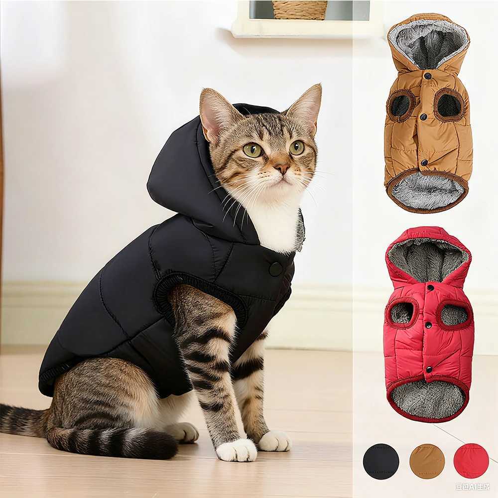 Cozy Pet Jacket Coat Soft Hooded Kitten Costume Winter Thicken Fleece Windproof Clothing With Dring For Small Cats Sphynx Cat C251009