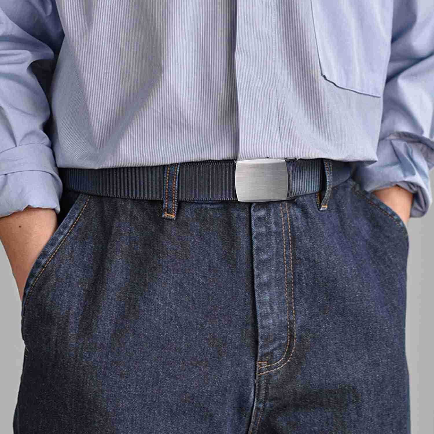 15 inch Nylon Utility Men Belt Outdoor Web Belt with Zinc Alloy gift for Men W251009