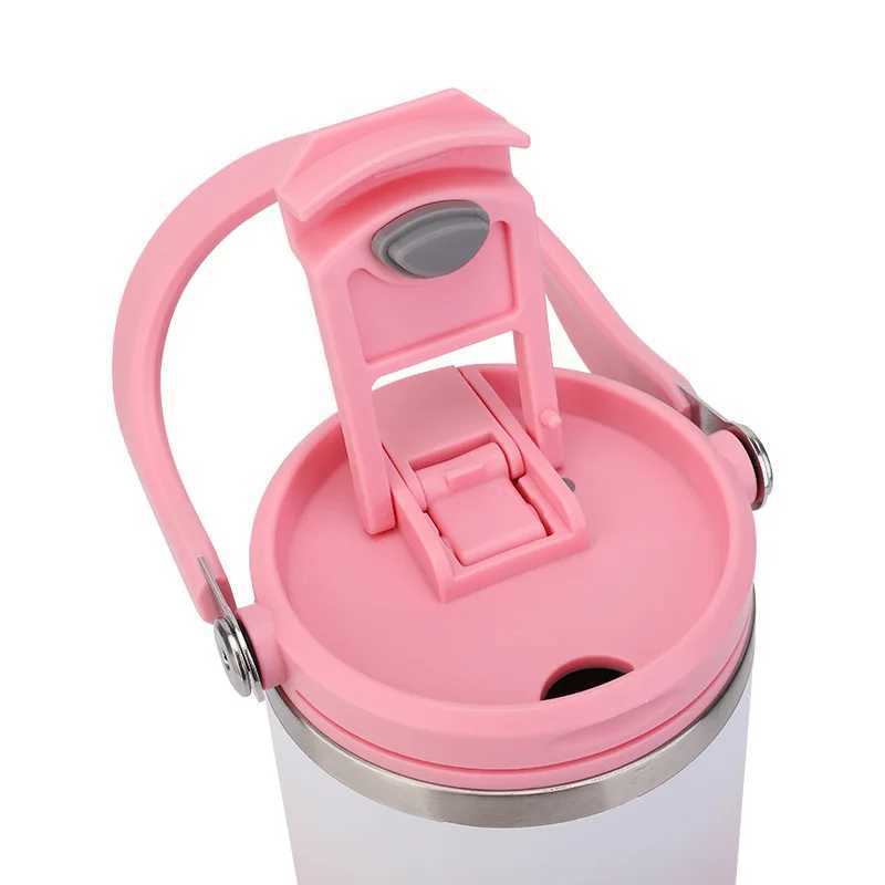 30oz Large Capacity Stainless Steel Thermos Cup with Straw Handle Tumbler Thermo Water Bottle Car Travel Mug Keep Cold and Hot C251008