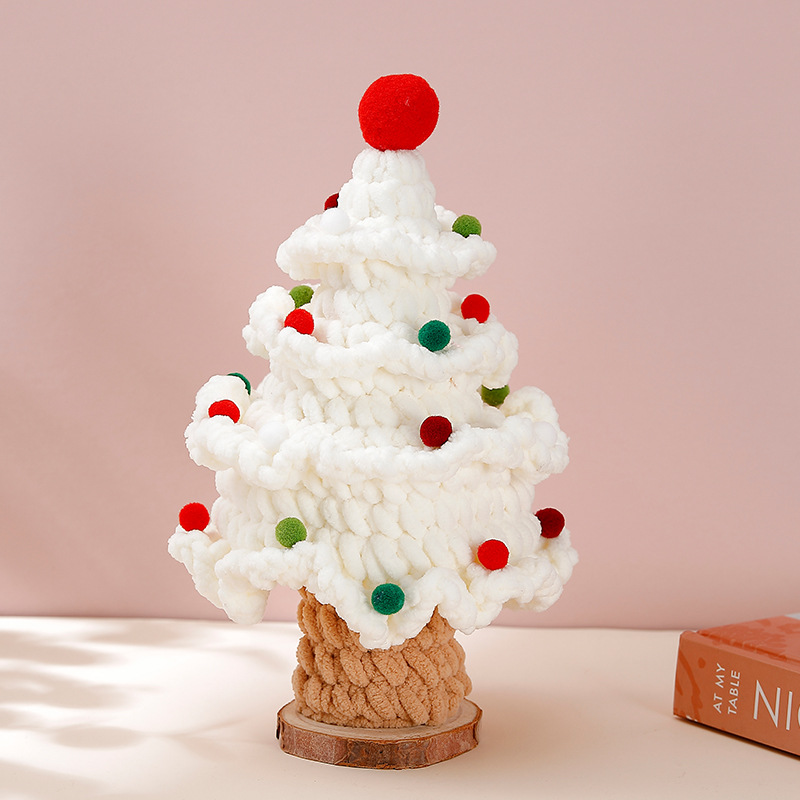 Handcrafted Wool Knit Christmas Tree Perfect for Gifts Decorations Festive Crafted Wooly Christmas Ornament Unique Addition for Stores Homes