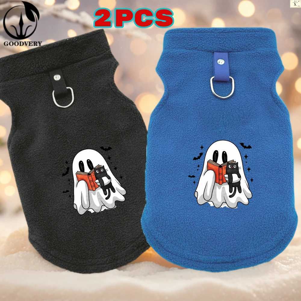 2PCS New Cat Sweater Collection Stylish FallWinter Halloween Printed Warm Comfortable Apparel Soft Flannel Cat Accessories C251009