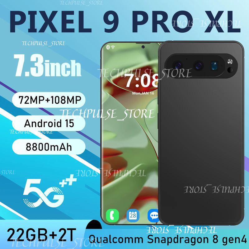 Pixel 9 Pro XL Large Screen 16Gb+1Tb 7.3 Inches 72Mp+108Mp HD Camera Smartphone 4G5g tech73 Face Recognition Unlock Fast Charging Mobile Phone