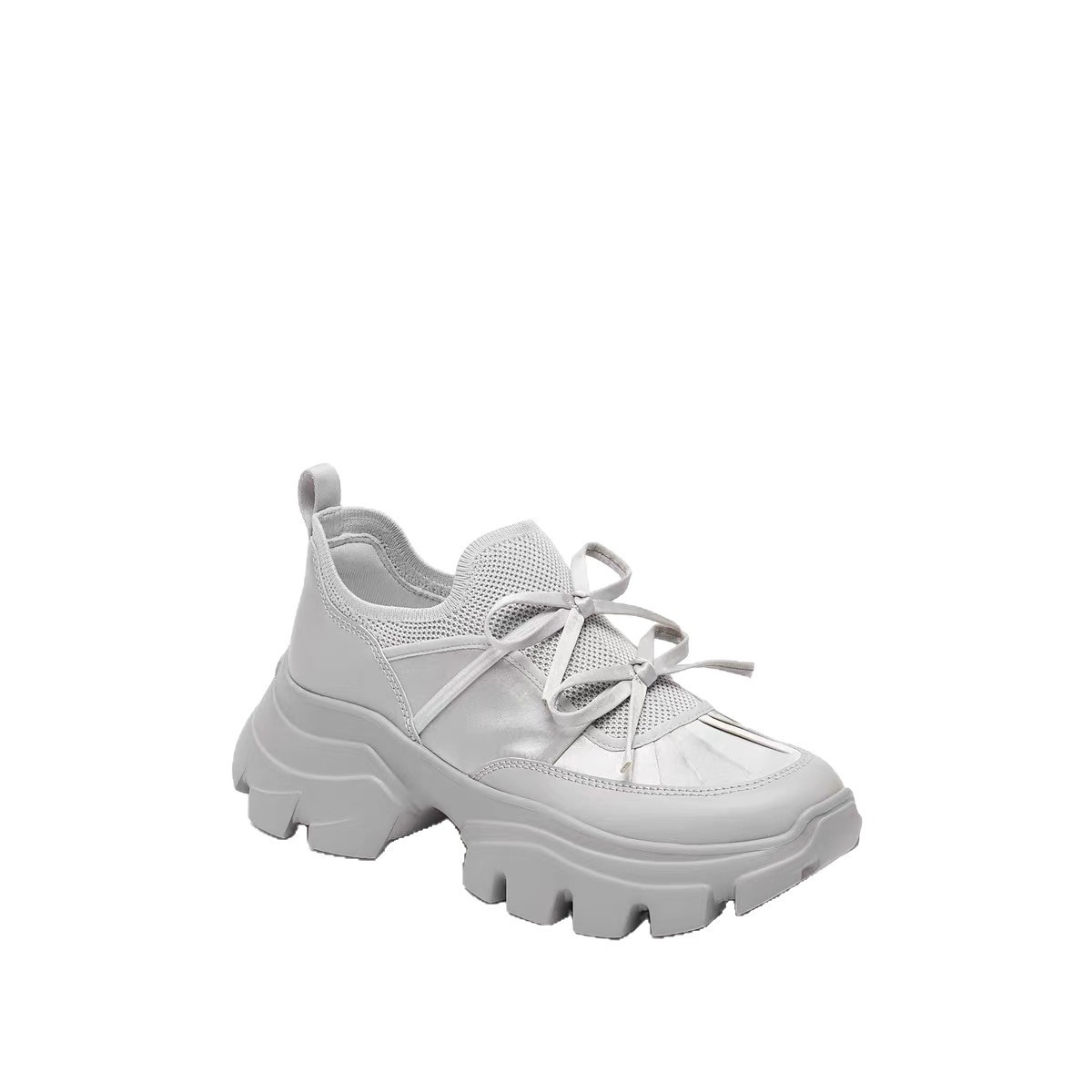 Women's Sports Designer - Thick soled Height Boosting Round free shipping Head Luxury shoes Bow Hot