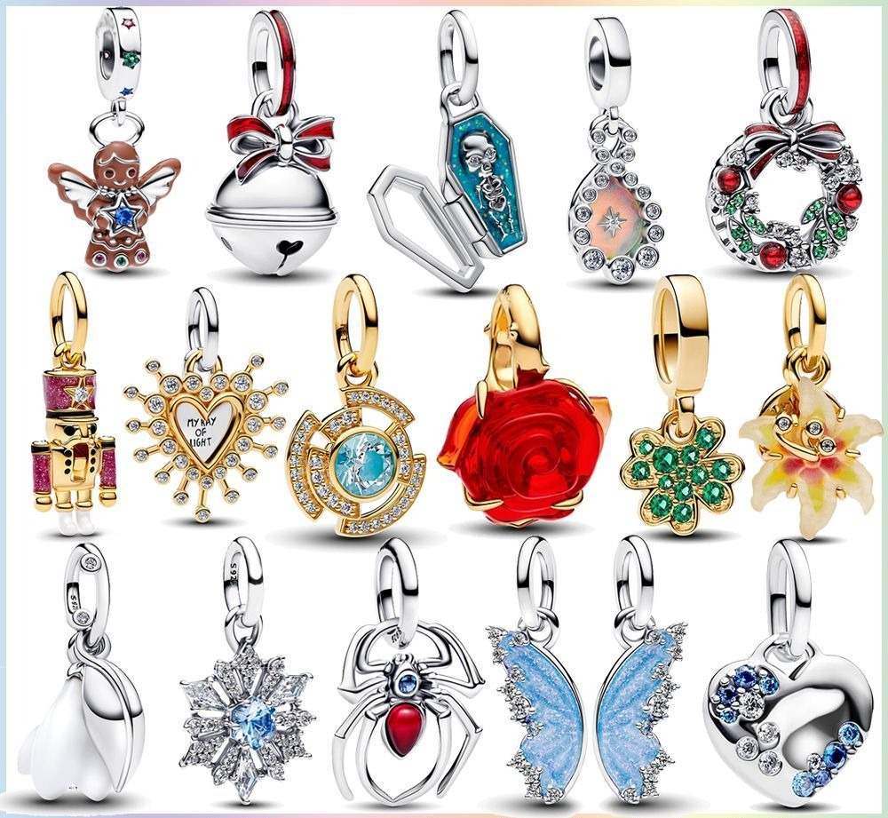 S925 Silver Bracelet Bracelet New Product Butterfly Rose Spider Pendant DIY Accessories Beads