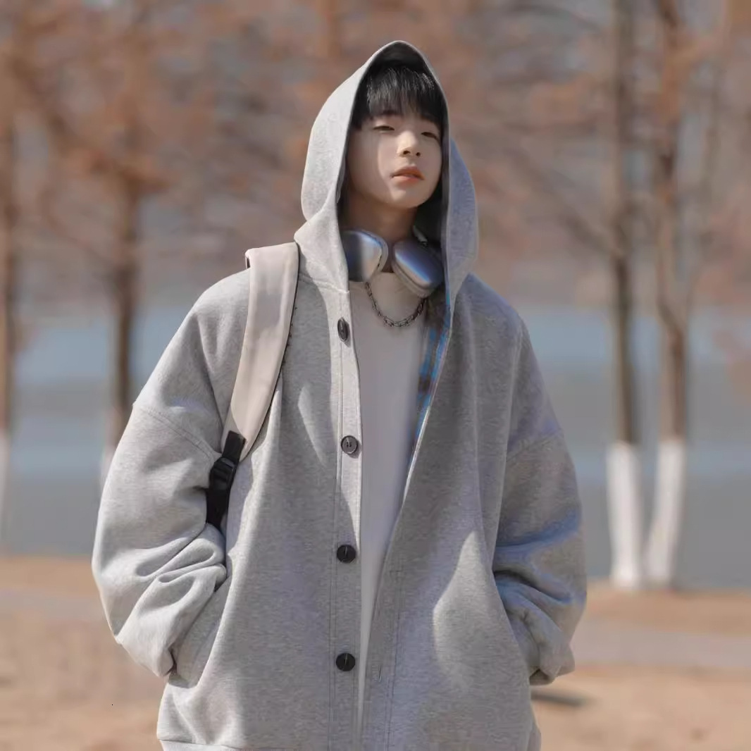 Japanese Style Youth Hooded Sweatshirt Designer Shirt Designer Hoodie Men's 2025 Spring And Autumn Trendy Cool Versatile Loose Plus Size Cardigan Jacket