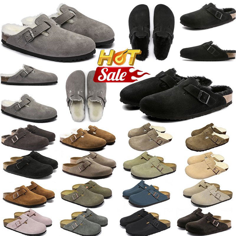 Designer Slippers Fur Birkslides Clogs Sandals Men Women Mules Flat classic Shoes Fashion Leather Suede Slider Sneakers