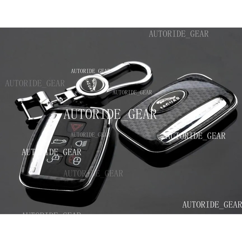 For Jaguar XE XF Utor28 XJ FPACE Carbon Fiber Style Car Remote Key Shell Fob Case Cover With Metal Keychain7180368