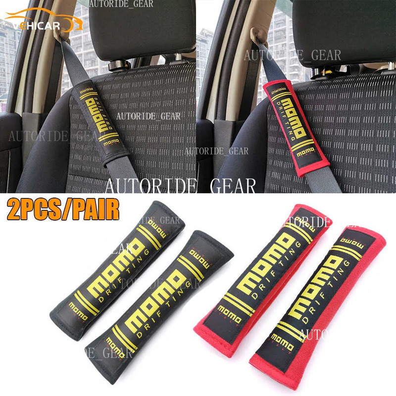 Belts Accessories VEHICAR 2Pcs Cotton Seat MOMO Style Racing Modified Car Seatbelt Safety Belt Shoulder Pads Cover Utor28 Universal T221212