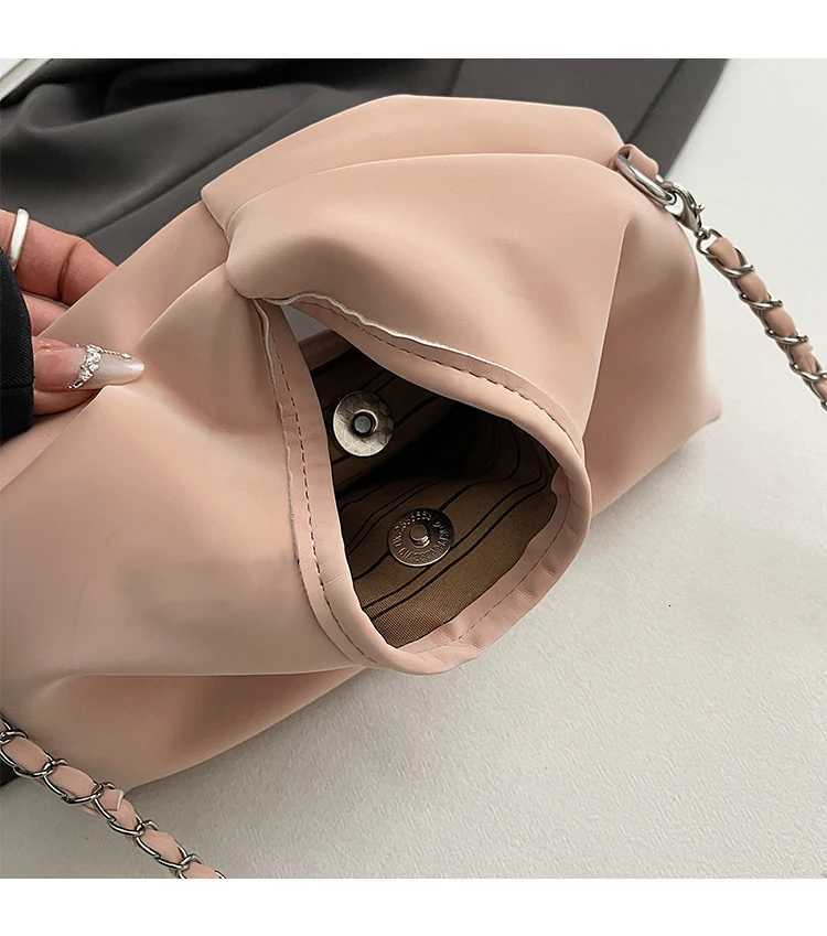 Solid Color Wen Handbags Handbag Casual Fiable Chain Cross Body Bag Korean Versatile Simple Girls Appliques Purse1 D251009