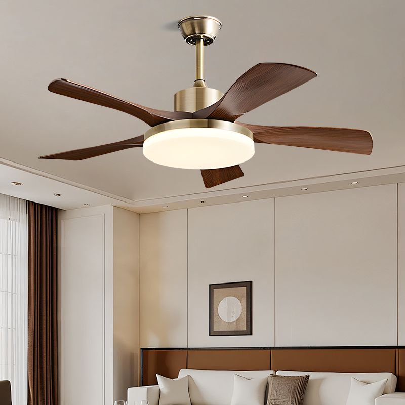 46 - Inch Ceiling Fans Retro Straight - Blade Ceiling Fan with Light, 6 - Blade Wooden Finish Fan for Dining and Living Rooms 8511