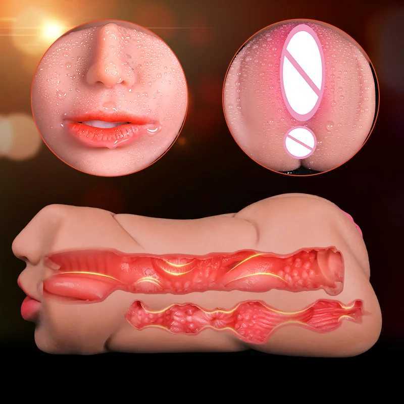 3 IN 1 Artificial Vagina for Men Masturbator Cup Deep Throat Real Oral Male Masturbation Blowjob Anal Clit Silicone Sex Toys 18XJ251009