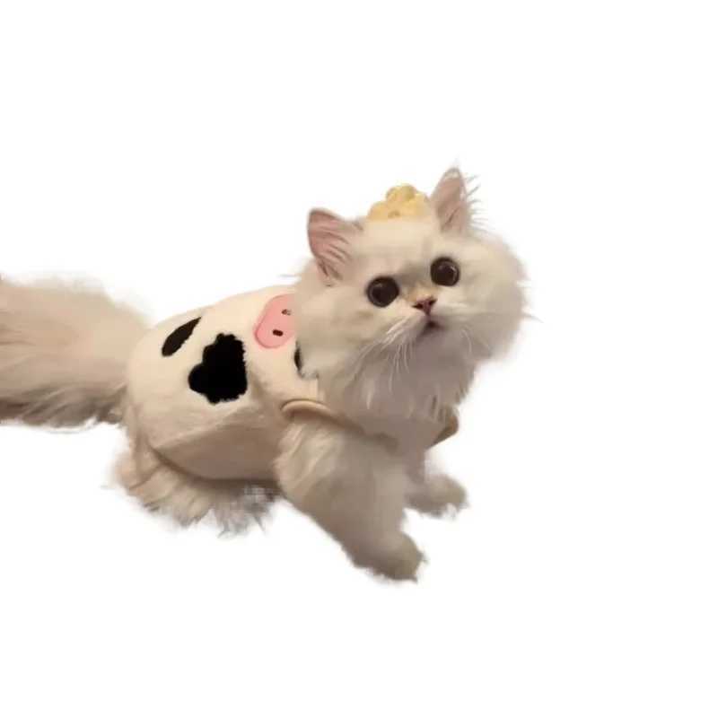 2025 Winter Cat and Dog Universal Cute Pure Cotton Cow Warm Vest C251009