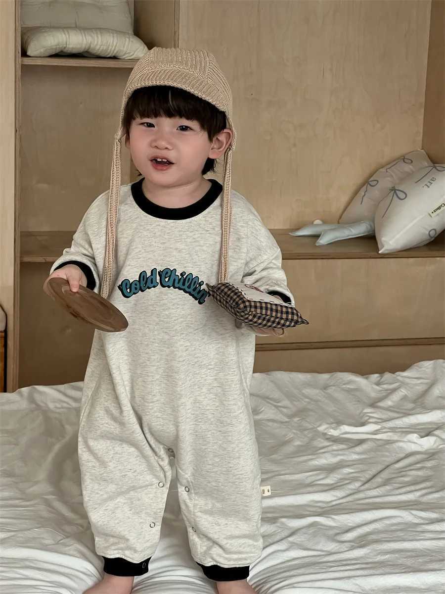 2025 Spring New Baby Long Sleeve Romper Letter Print Infant Boy Girl Casual Versatile Jumpsuit Cotton Newborn Clothes 024M C251009