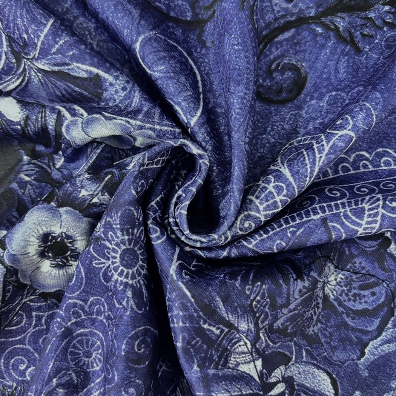 Women's Spring Autumn Floral Print Half - Sleeve Midi Dress - Elegant Vacation Milk Silk Dress-CF50887